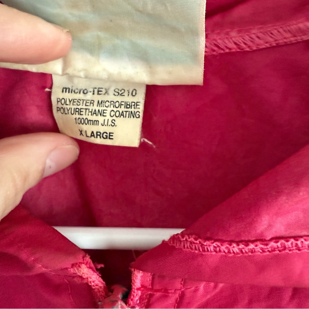 Vintage Rain Jacket Womens XL Pouch Wear Pink Oversized Lightweight 80s 90s - Picture 3 of 10